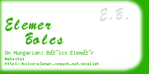 elemer bolcs business card